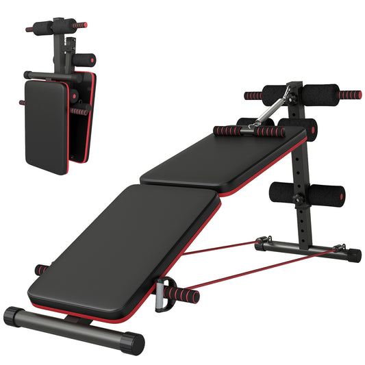 Soozier Foldable Sit Up Bench Core Workout for Home Gym Black