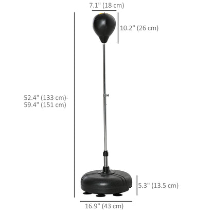 Soozier Reflex Bag with Stand, Freestanding Punching Bag Set with Speedball and Gloves, 52.4" -59.4" Adjustable Height f