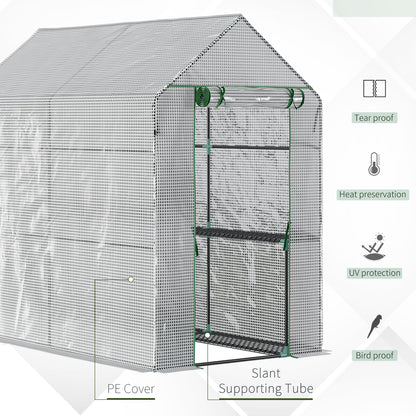 73" x 47" x 75" Walk-in Greenhouse Outdoor Portable Plant Flower Growth Warm House Garden Tunnel Shed with Roll-up Door 