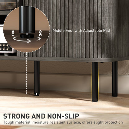 TV Stand Cabinet for TVs up to 55 Inches, TV Unit with Storage Shelves and Cabinets for Living Room, Grey