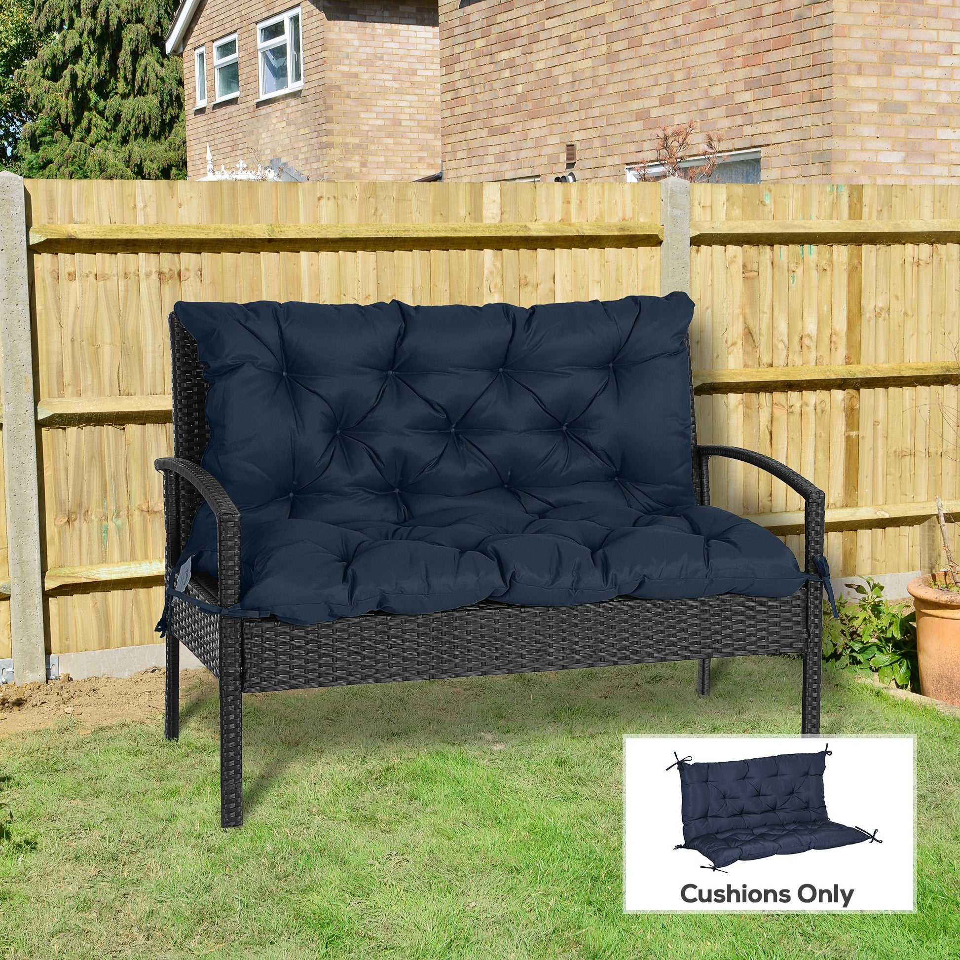Porch Swing Cushion Garden Bench Cushion with Backrest, Non-Slip 2-seater Soft Pad, Swing Chair Mat Replacement for Indo