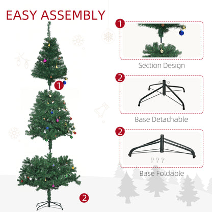 7ft Green Christmas Tree Artificial Xmas Holidays Party with Decoration Ornament