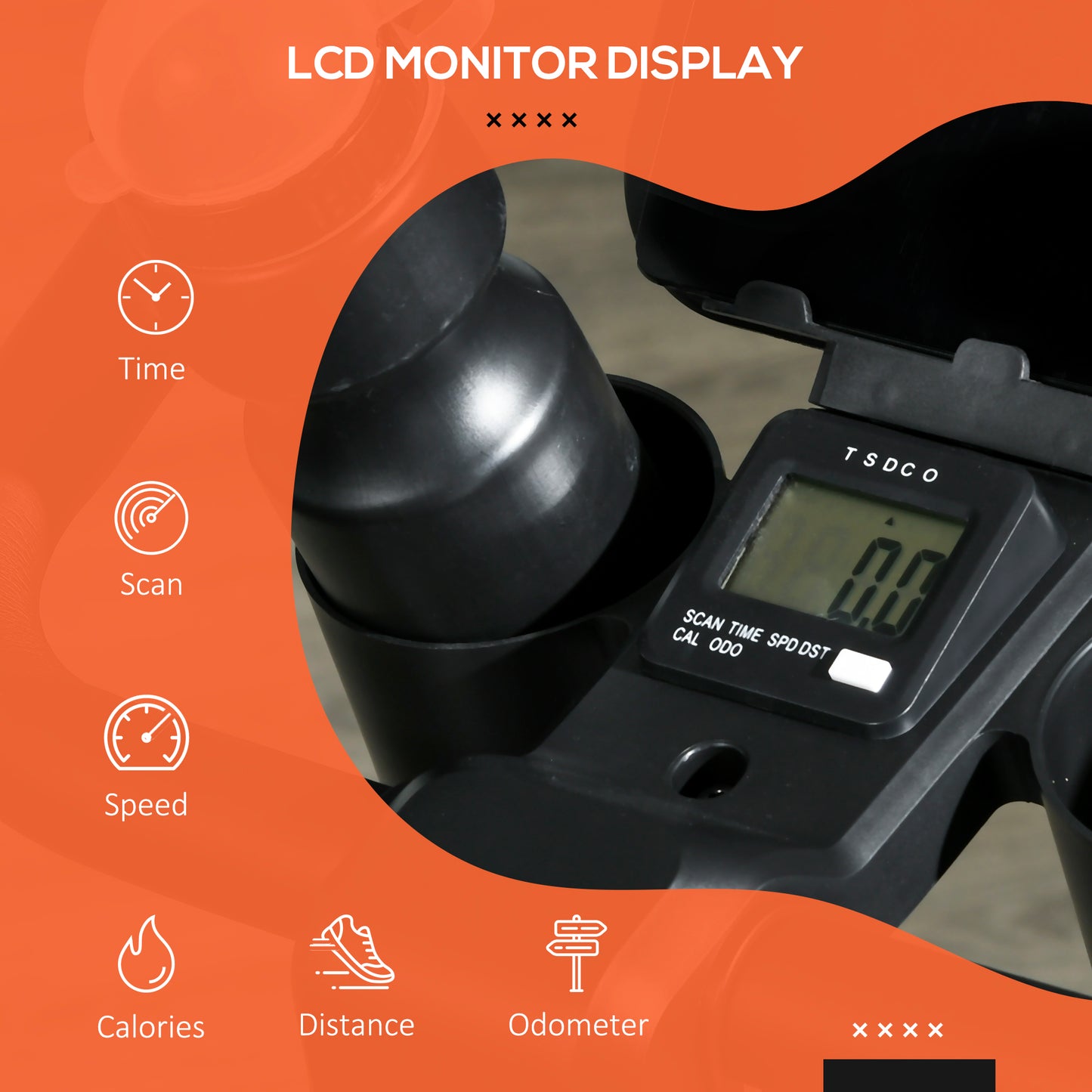 Soozier Exercise Bike, Magnetic Resistance Exercise Bike with LCD Display, Low Noise Stationary Indoor Cycling Bike for 
