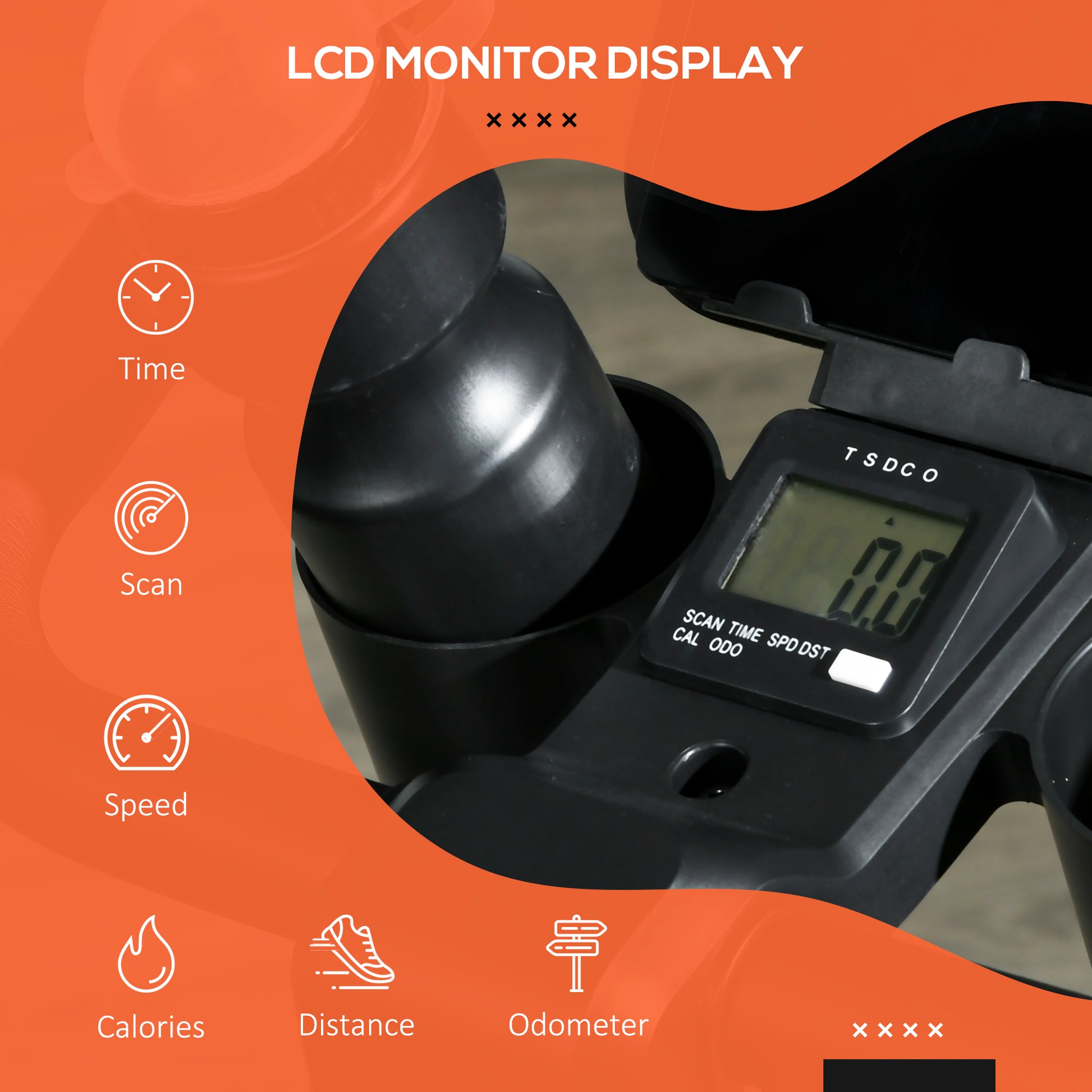 Soozier Exercise Bike, Magnetic Resistance Exercise Bike with LCD Display, Low Noise Stationary Indoor Cycling Bike for 