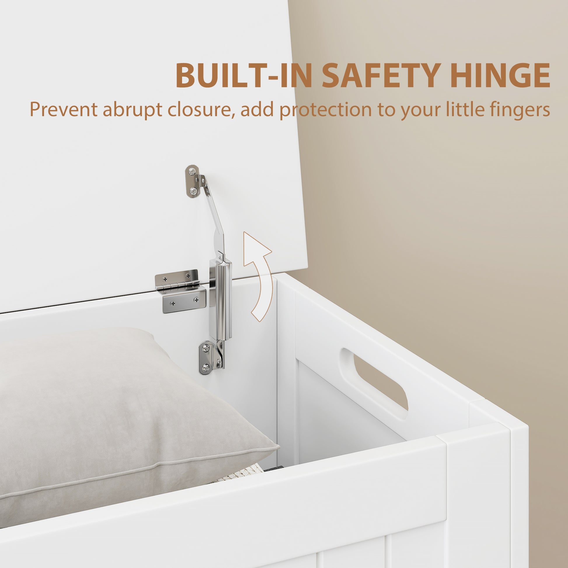 Large Storage Box Storage Trunk Cabinet Container with Lid and 2 Safety Hinges, White