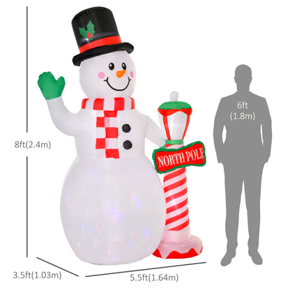 7.9 feet Christmas Inflatable Snowman Decoration Airblown Lighted for Home Indoor Outdoor Garden Lawn Decoration Party P