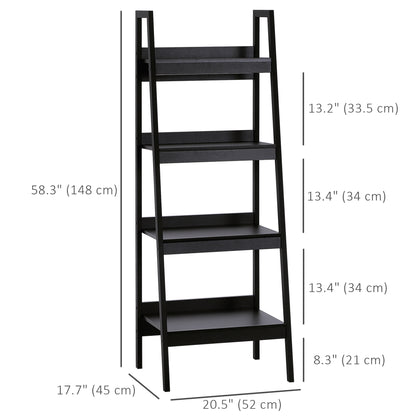 Set of 2, 4 Tier Ladder Shelf Bookcase, Multi-Use Display Rack, Storage Shelving Unit Display Stand, Flower Plant Stand,