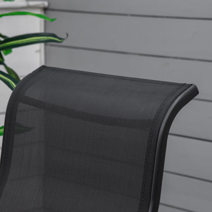 Patio Glider with Breathable Mesh Fabric, Outdoor Glider Chair, Garden Rocking Gliding Seat for Patio, Yard, Porch, Blac