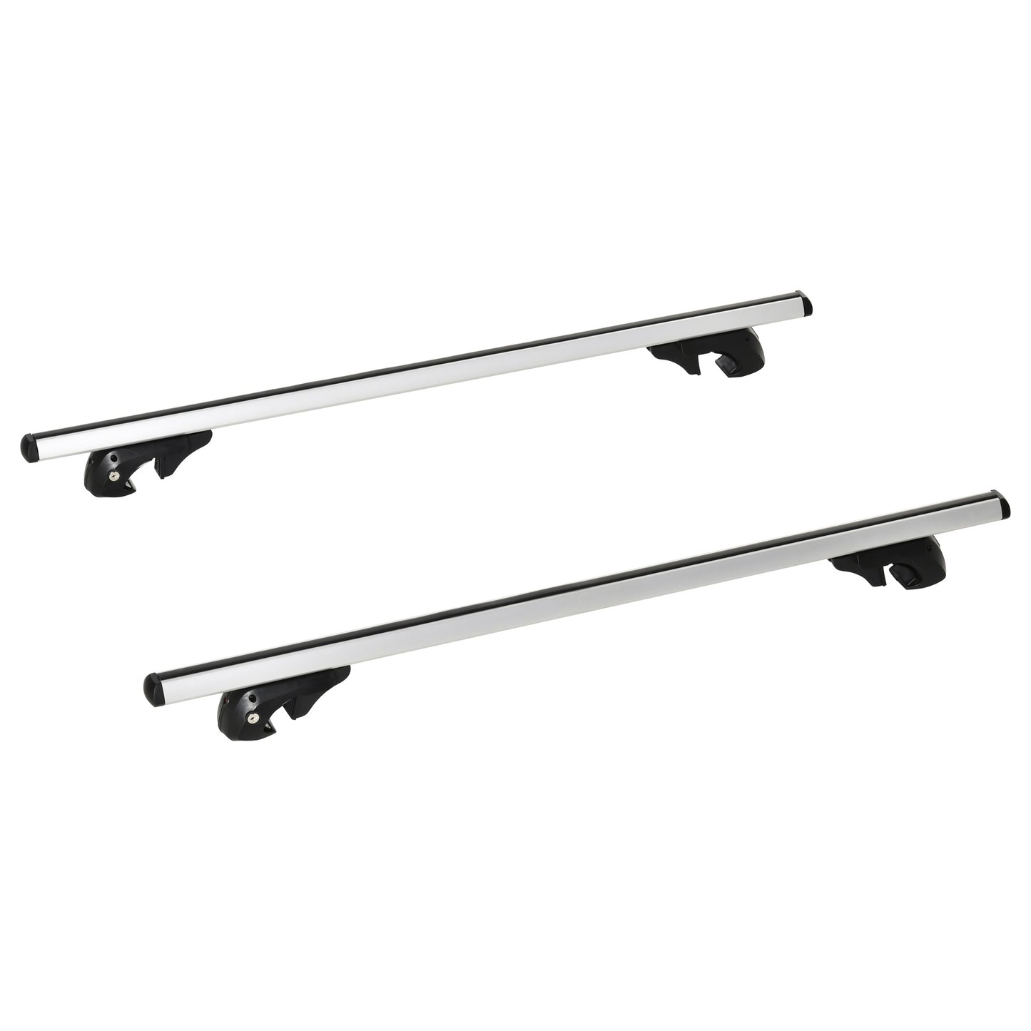 2pc Roof Rack Car Roof Top Lockable Aluminum Cross Bars Adjustable Baggage Luggage Carrier, Silver (53")