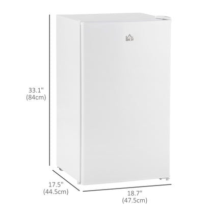 Compact Refrigerator, Mini Fridge with Freezer, Adjustable Shelf, Mechanical Thermostat and Reversible Door, White