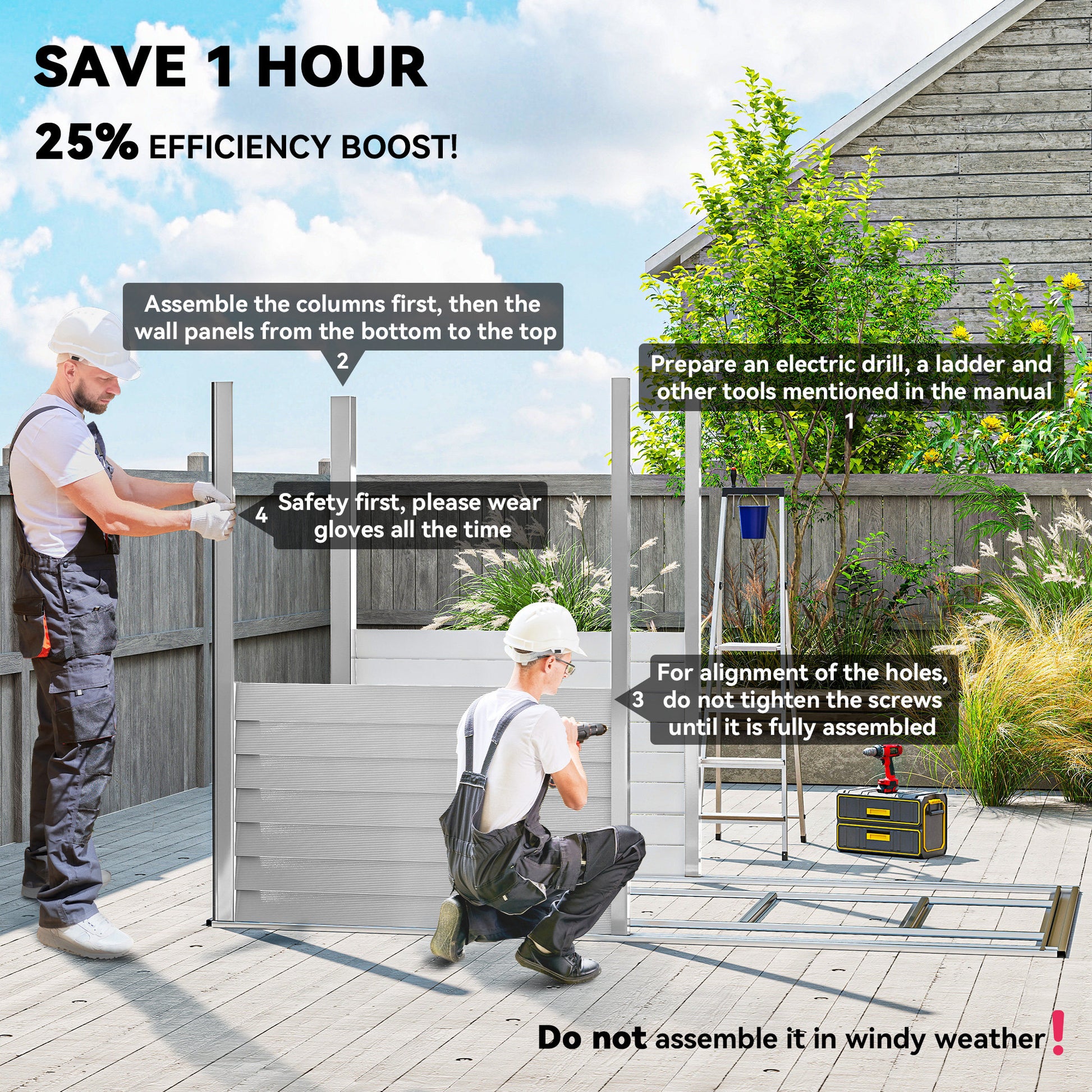 4.6' x 9' Steel Outdoor Storage Shed, Lean to Shed, Metal Tool House with Foundation Kit, Lockable Doors, Gloves and 2 A