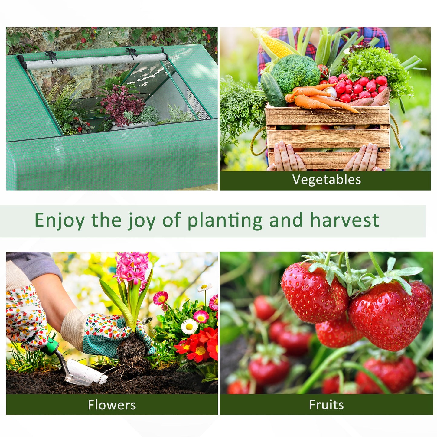 71" x 55" x 32" Mini Greenhouse Portable Hot House for Plants with 2 Large Windows and Ground Nails for Outdoor, Indoor,