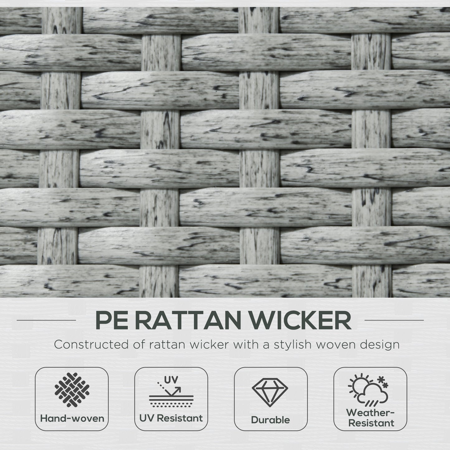 5PC Wicker Patio Lounger, Outdoor PE Rattan 5-level Adjustable Recliner Sofa Bed with Storage Side Table and Footstools,