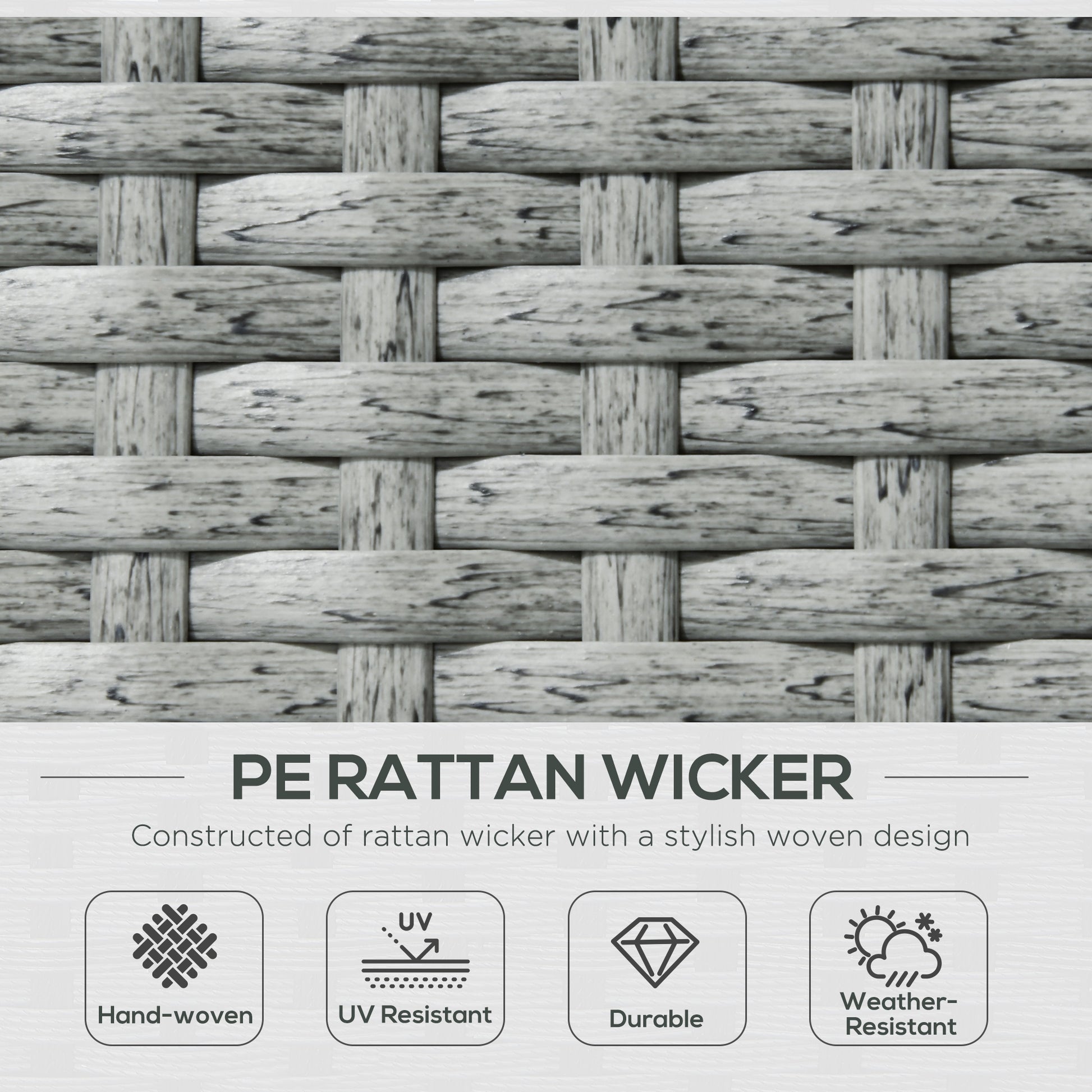 5PC Wicker Patio Lounger, Outdoor PE Rattan 5-level Adjustable Recliner Sofa Bed with Storage Side Table and Footstools,