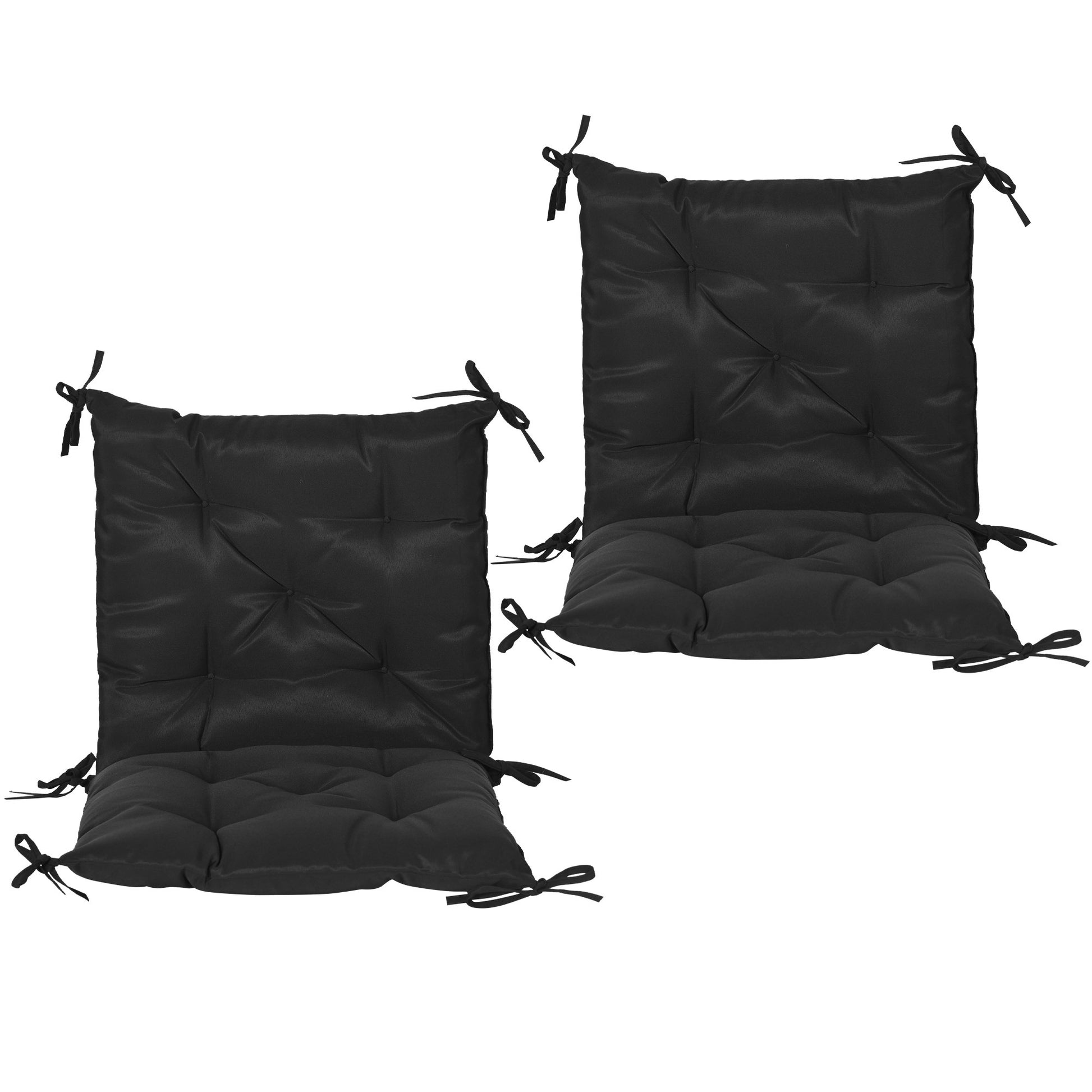 Patio Chair Cushions Set of 2, 39" x 20" x 3" Outdoor Tufted Cushion Set with Ties for Indoor Outdoor Garden Furniture, 