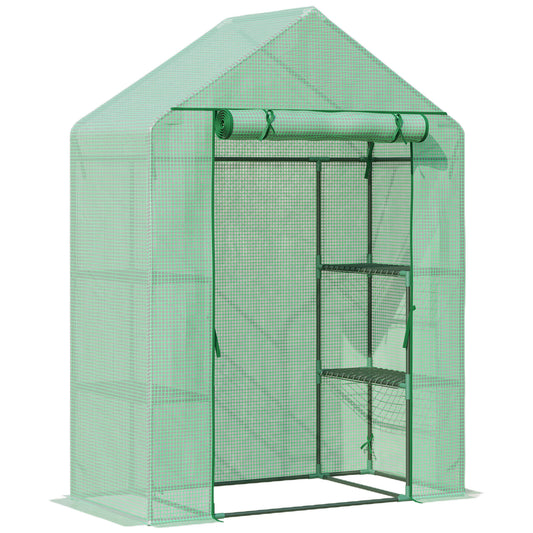 55" x 28" x 75" Walk-in Greenhouse Portable Garden Plant Flower Seed Warm House with 4 Shelves Outdoor Plant Growth Hot 