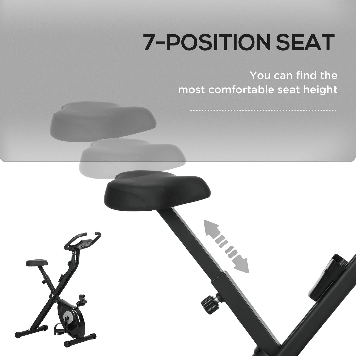 Soozier Foldable Exercise Bike Indoor Stationary Bike w/ 8-Level Magnetic Resistance LCD Screen Phone Holder for Home Gy