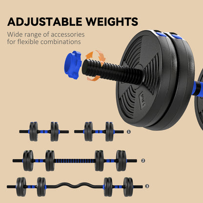 Soozier Adjustable Dumbbell Set, 3 in 1 Weights Dumbbells Set for Home Gym, 33lb Free Weights with Connector and Non-Sli