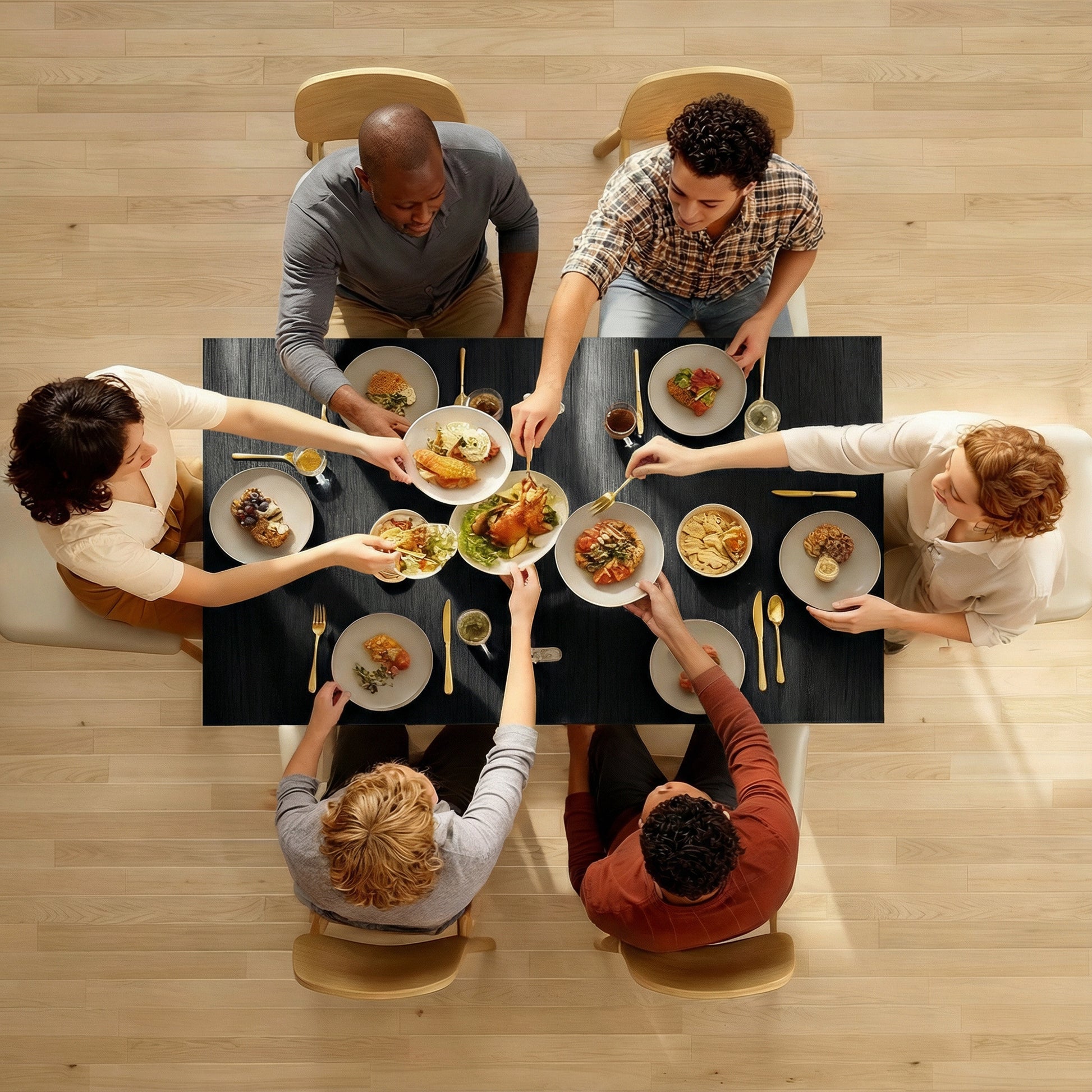 55" Extendable Dining Table for 4-6, Kitchen Table with Steel Slides and Felt Pads for Small Spaces, Black