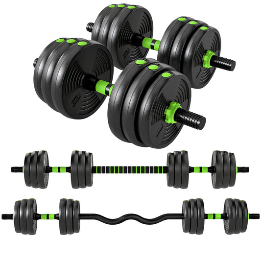 Soozier Adjustable Dumbbell Set, 3 in 1 Weights Dumbbells Set for Home Gym, 44lb Free Weights with Connector and Non-Sli