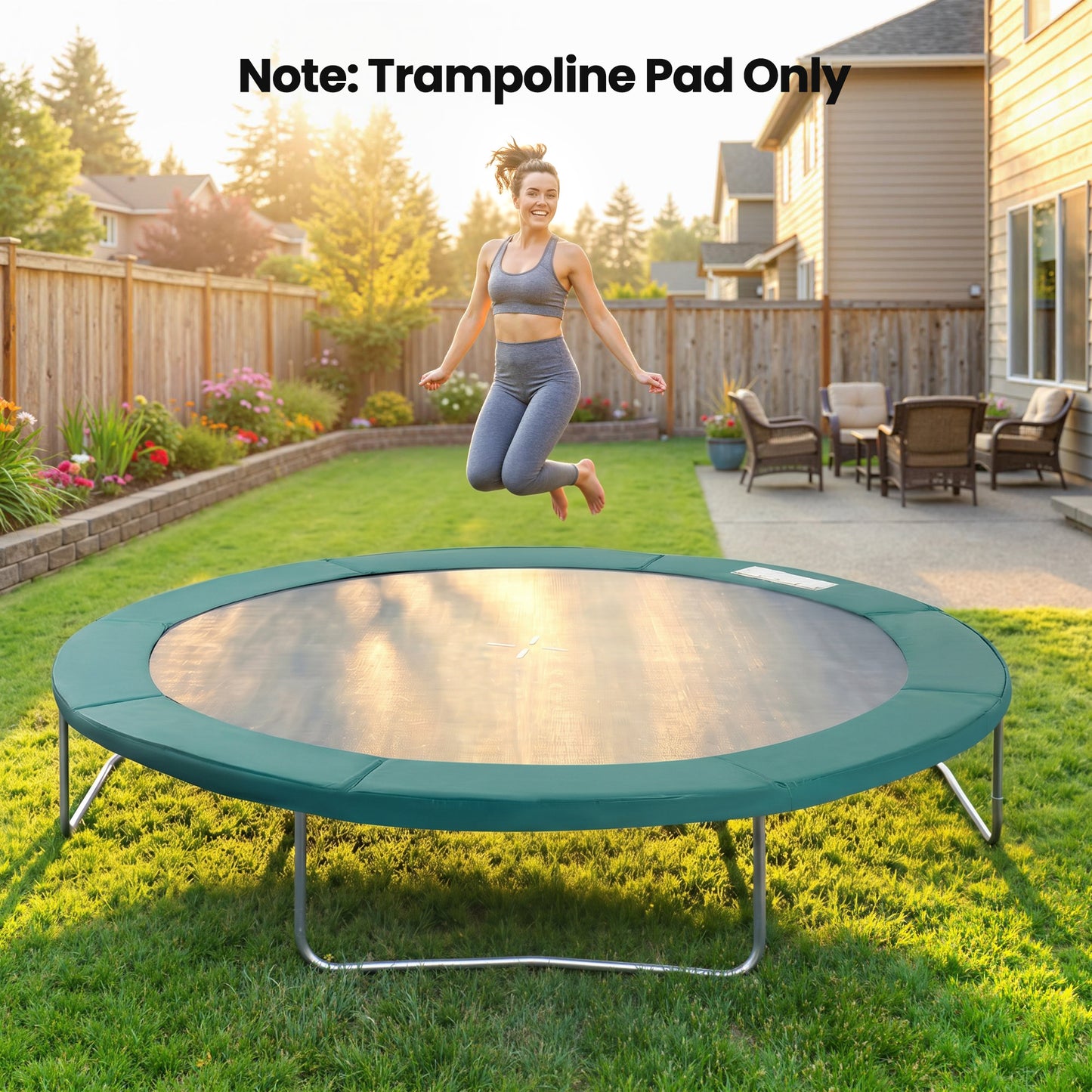 Soozier Trampoline Pad, 14FT Replacement Trampoline Safety Pad Mat Spring Cover, Water-Resistant, UV-Resistant, Tear-Res