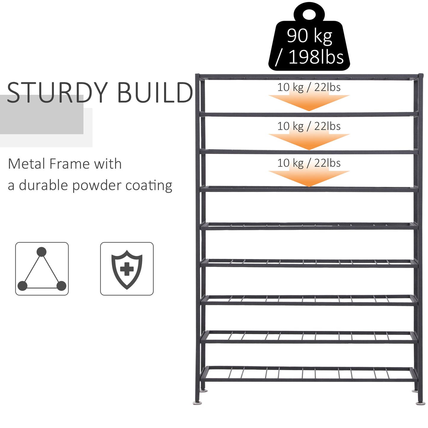 9-Tier Metal Wine Bottle Rack 54 Bottles Freestanding Wine Storage Holder Home Bar Wine Display Stand Cellar Bottle Orga