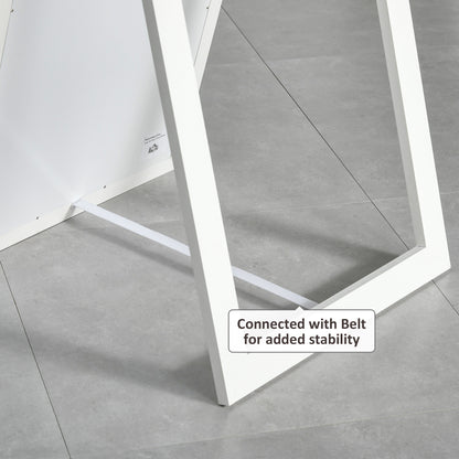 58" x 20" Full Length Mirror with Frame, Floor Standing Mirror, Rectangular Full Body Mirror for Bedroom, Living Room, W