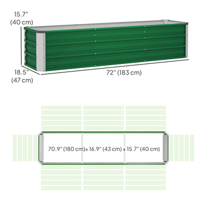 6' x 1.5' x 1.3' Galvanized Raised Garden Bed, Elevated Large Metal Planter Box w/ Install Gloves for Backyard, Patio to