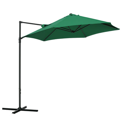 8.5FT Offset Patio Umbrella with 360° Rotation, Outdoor Cantilever Roma Parasol Hanging Sun Shade Canopy Shelter with Cr