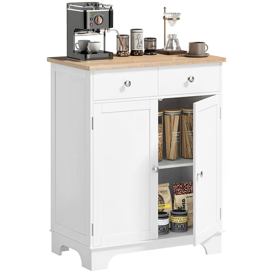 Sideboard Buffet Cabinet with Storage, 27" Kitchen Cabinet with Adjustable Shelf, 2 Drawers and 2 Doors, Coffee Bar Cabi