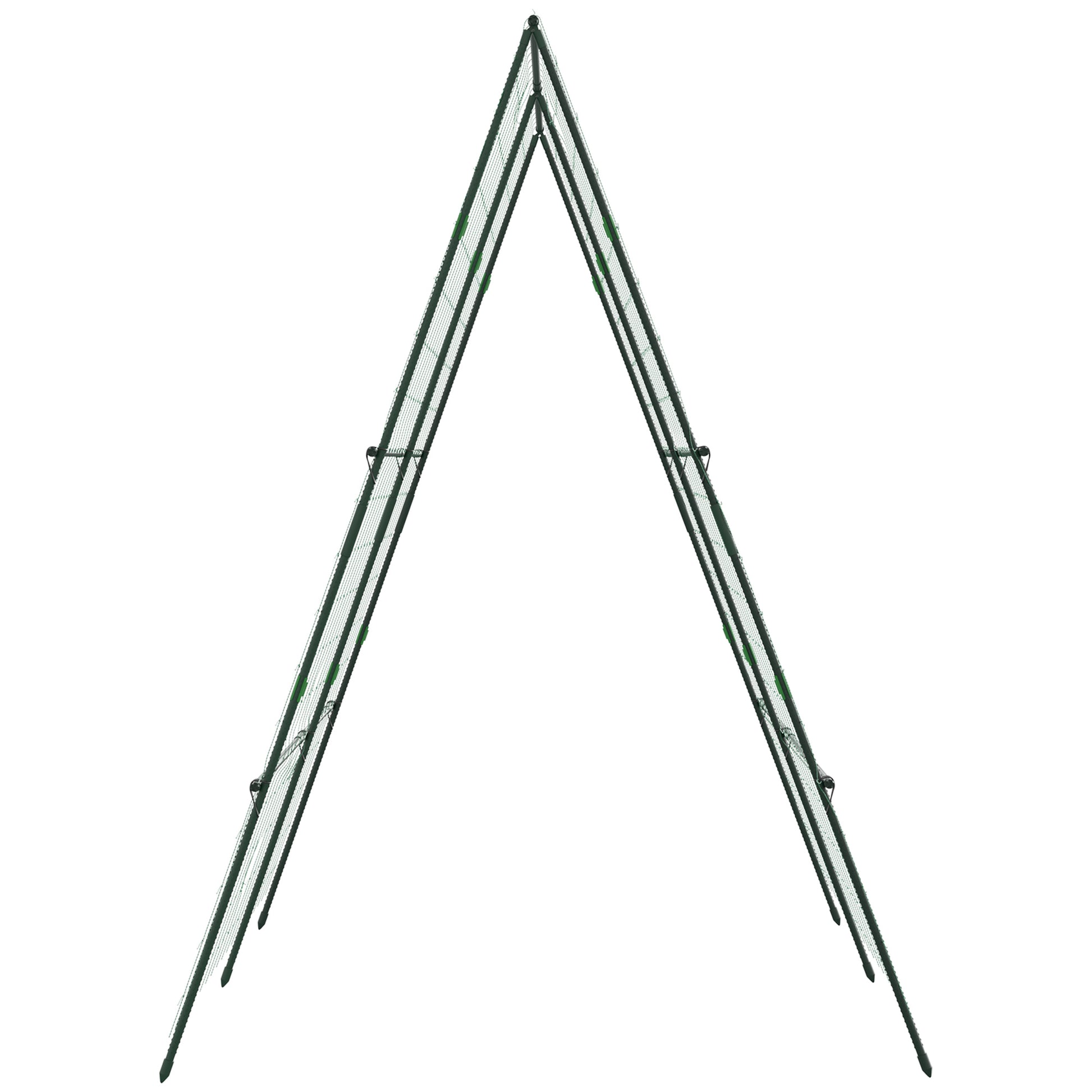 71" x 71" Metal Cucumber Trellis with Netting for Climbing Plants Vegetables, A Frame Tomato Plant Support Tomato Trelli