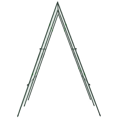 71" x 71" Metal Cucumber Trellis with Netting for Climbing Plants Vegetables, A Frame Tomato Plant Support Tomato Trelli