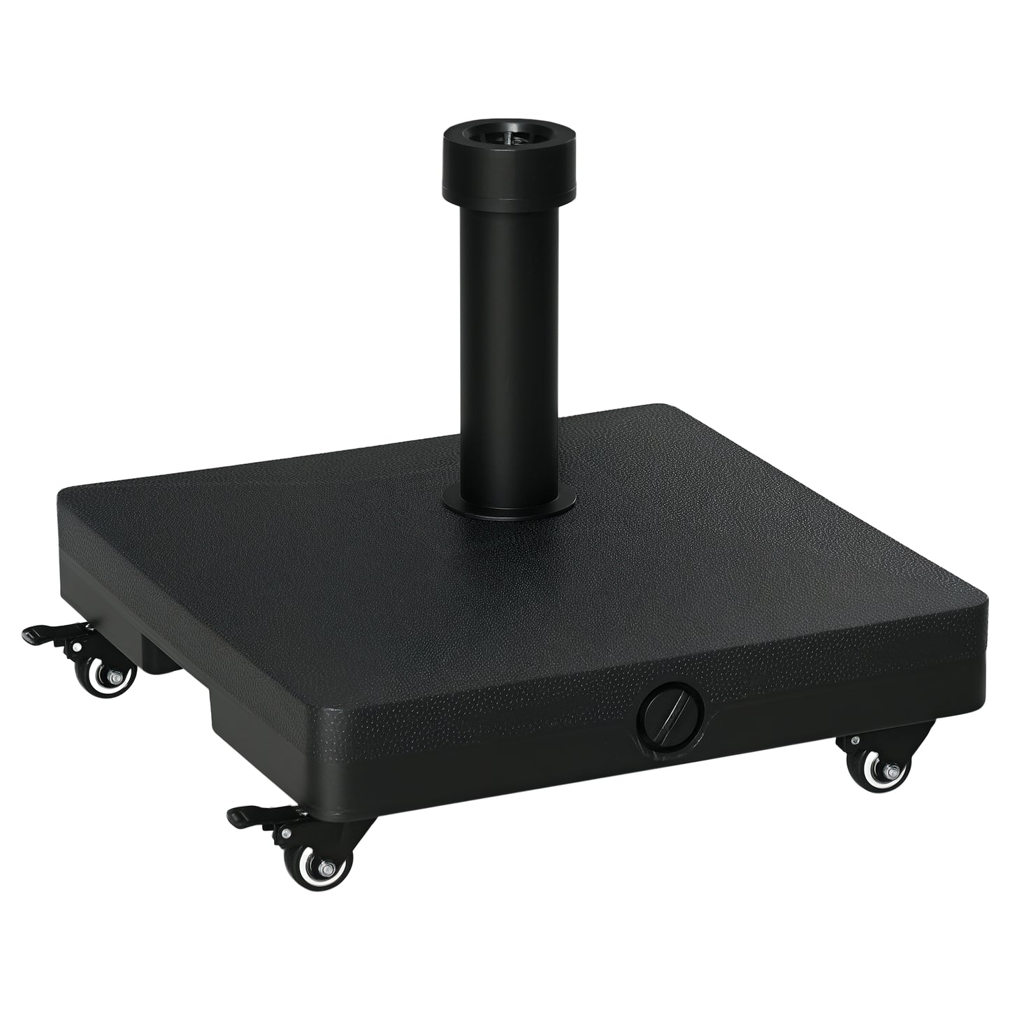 HDPE Square Parasol Base, Portable Umbrella Stand Weights for Cantilever Banana Parasol with Wheels, 35lbs with Water or