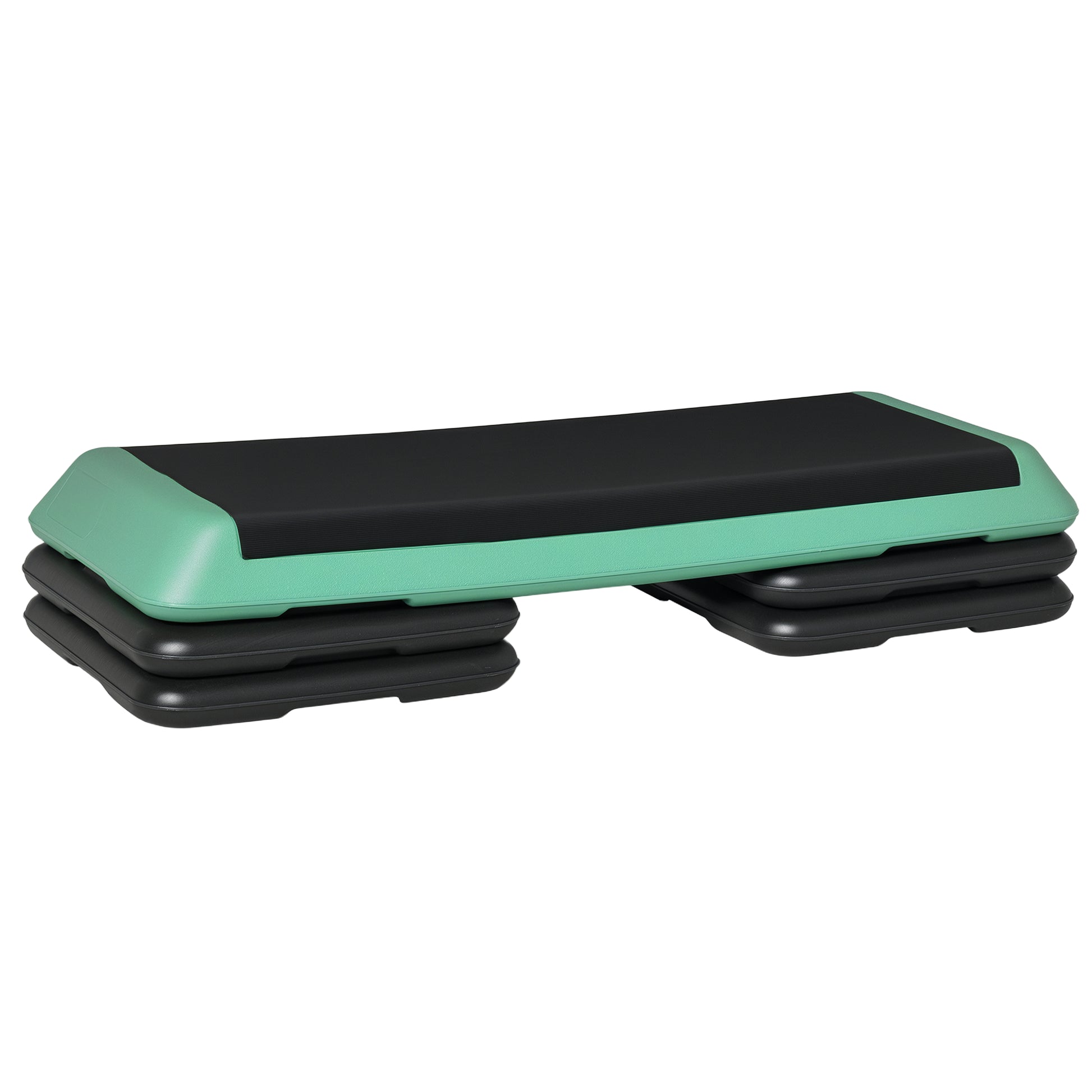 Soozier 43" Adjustable Aerobic Platform Stepper 3 Level with Risers 4” 6” 8” Cardio Fitness Trainer Workout Step Home Gy