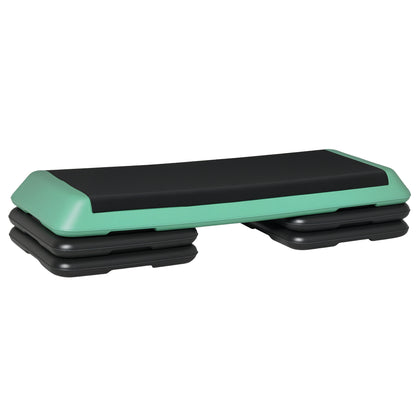 Soozier 43" Adjustable Aerobic Platform Stepper 3 Level with Risers 4” 6” 8” Cardio Fitness Trainer Workout Step Home Gy