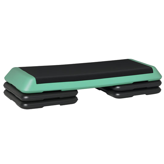 Soozier 43" Adjustable Aerobic Platform Stepper 3 Level with Risers 4” 6” 8” Cardio Fitness Trainer Workout Step Home Gy