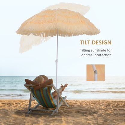 6FT Beach Umbrella Tilt Sunshade Height Adjustable Outdoor Market Patio Yard Crank Deck Sun Shade, Wheat - image 6