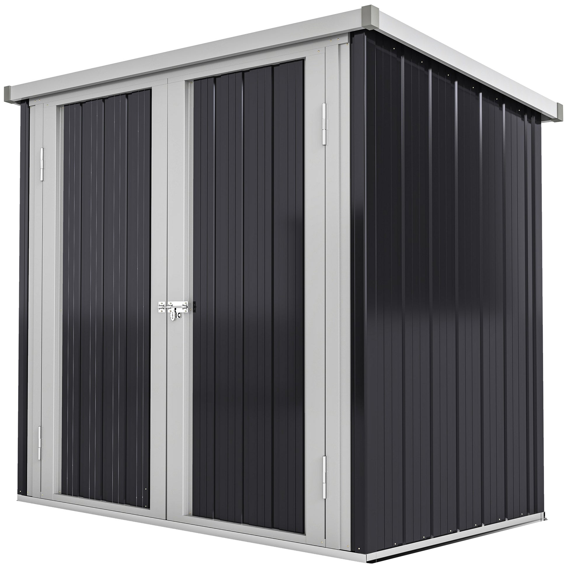 5x3 Metal Garden Storage Shed with Double Door, Durable Metal Shed for Garden, Patio, Lawn, Black