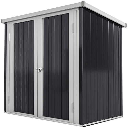 5x3 Metal Garden Storage Shed with Double Door, Durable Metal Shed for Garden, Patio, Lawn, Black