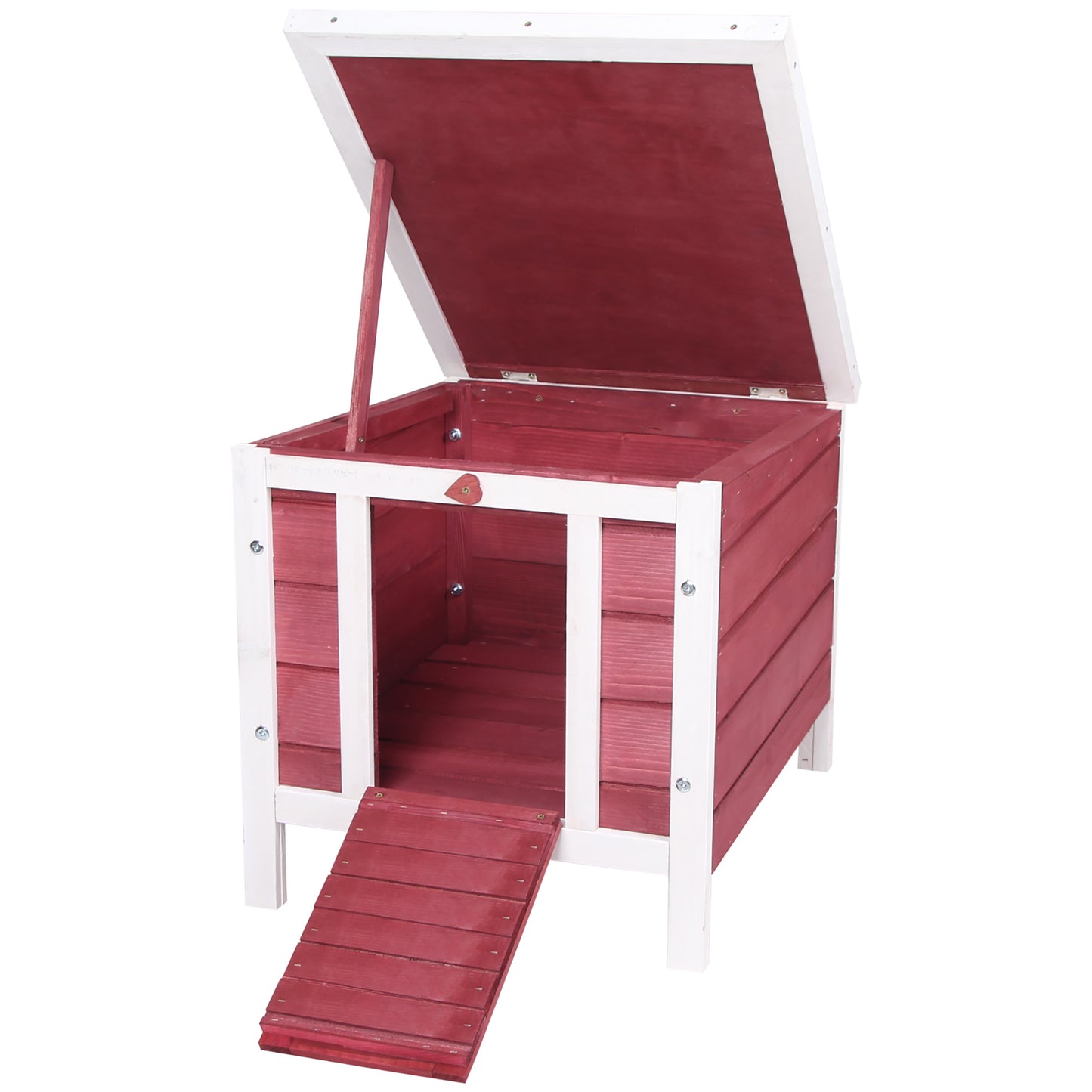 Wooden Rabbit Hutch, Bunny Cage with Waterproof & Openable Asphalt Roof, Outdoor Cat House Guinea Pig Cage Duck Shelter,