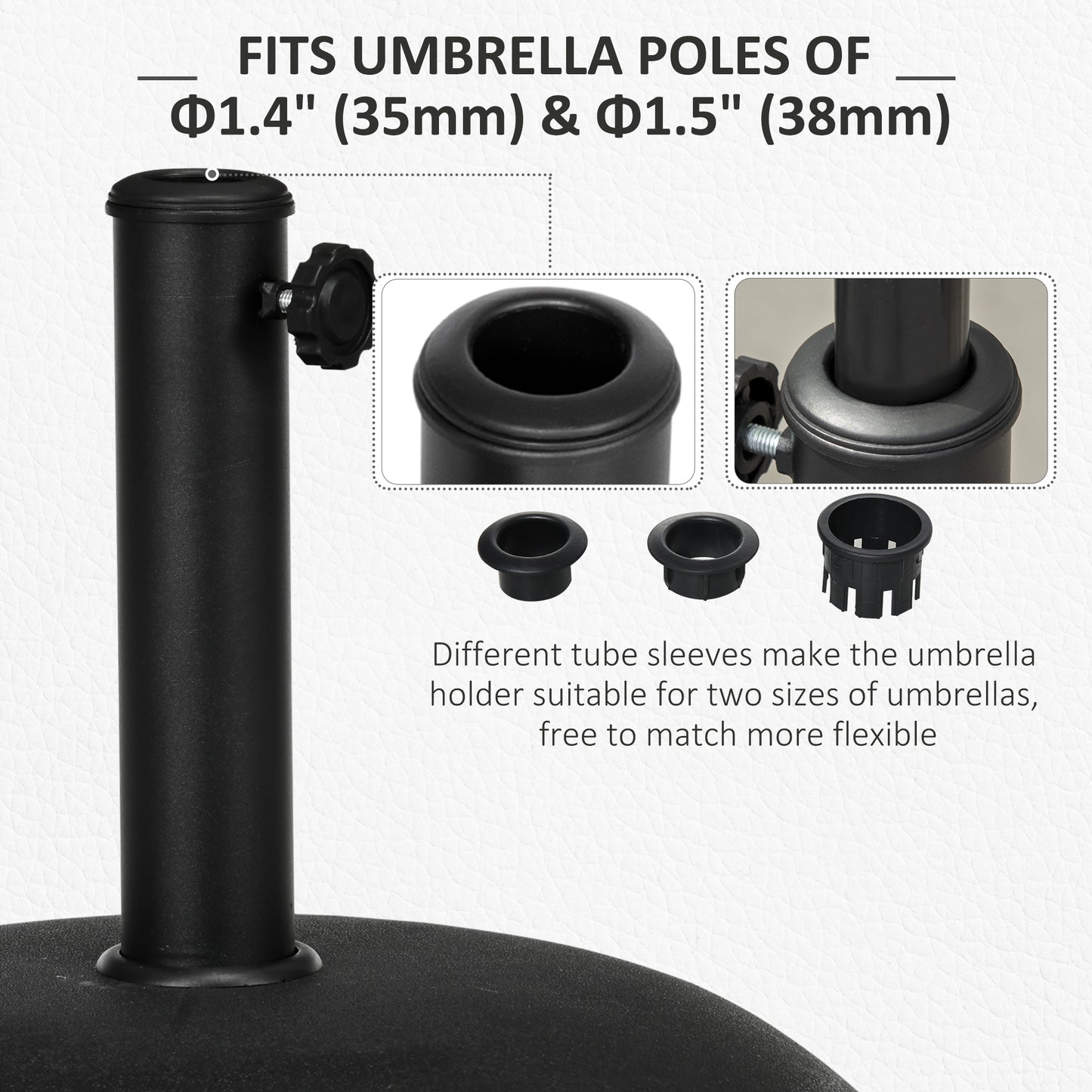 44 lb Cement Patio Umbrella Base, 19 in - Black - Image 4