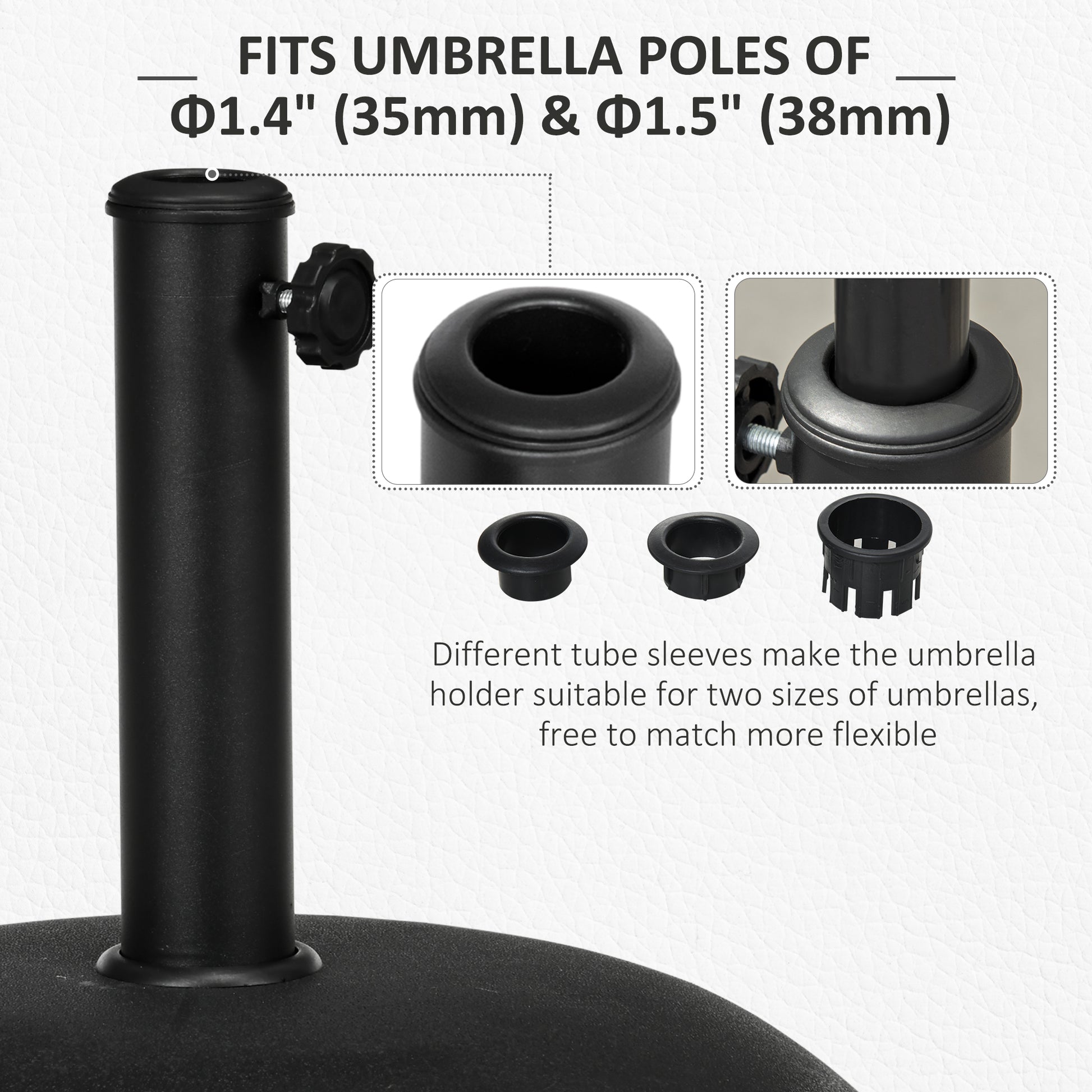 44 lb Cement Patio Umbrella Base, 19 in - Black - Image 4