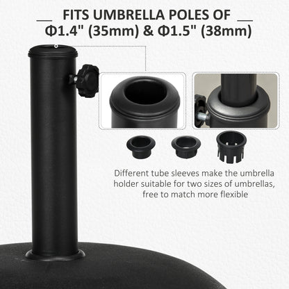 44 lbs Cement Round Umbrella Base Holder 19" Heavy Duty Parasol Stand for Patio, Outdoor, Backyard, Black