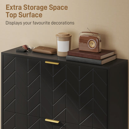 Shoe Cabinet with 3 Flip Drawers, Modern Narrow Shoe Storage Cabinet with Adjustable Shelves, Black