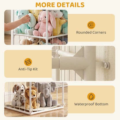 Qaba Stuffed Animal Storage Organizer, Teddy Toy Storage Organizer with Waterproof Bottom for Playroom, Nursery, 47x47x1