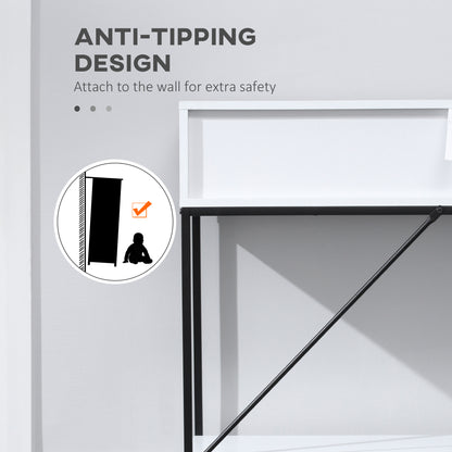 Modern Console Table with 2 Drawers, 2 Tier Entryway Table with storage Shelf, Narrow Sofa Table for Living Room, Hallwa