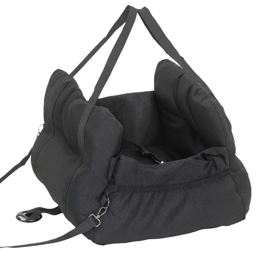 Dog Car Seat for Small Pets, Dog Booster Car Seat with Cushion and Storage Pockets, Machine Washable, Black