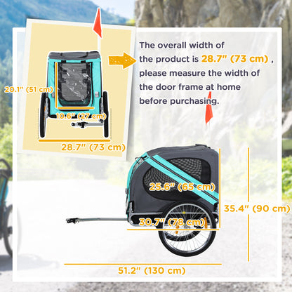 VarietyKart Dog Bike Trailer Pet Cart Bicycle Wagon Cargo Carrier Attachment for Travel with 3 Entrances Large Wheels fo