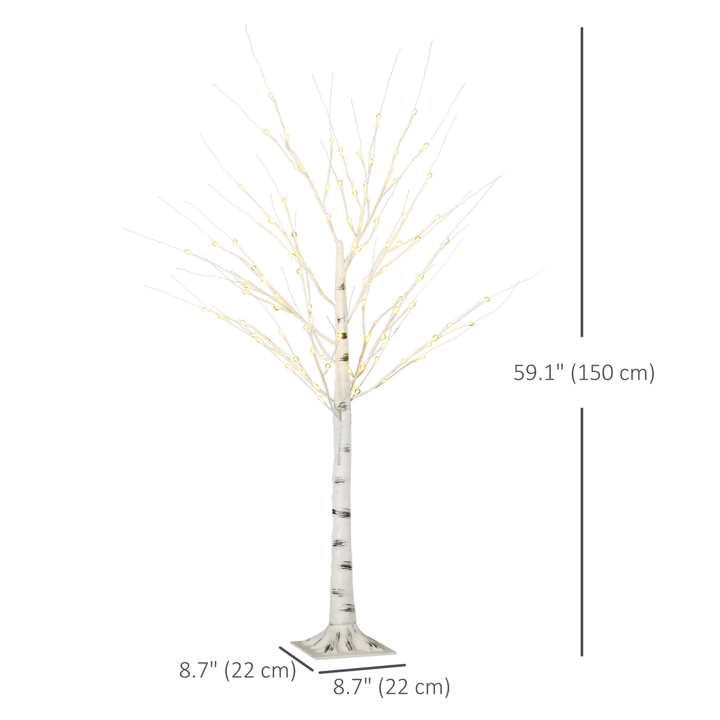 5 ft Artificial Birch Tree Light with Pre-Lit LED Light for Home Party, Indoor and Covered Outdoor Use