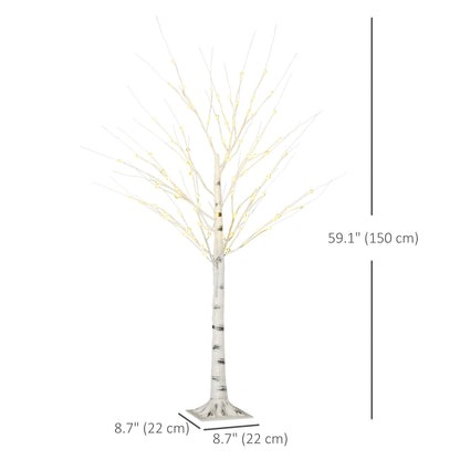 5 ft Artificial Birch Tree Light with Pre-Lit LED Light for Home Party, Indoor and Covered Outdoor Use